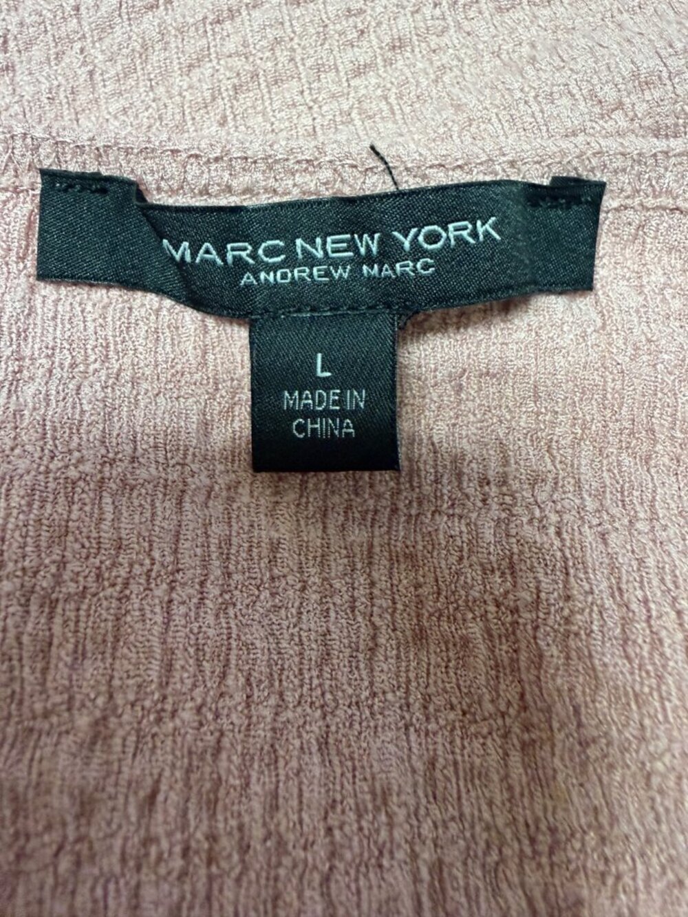 Marc New York Andrew Marc Blush Pink Textured Puff Sleeve Sweetheart Neck Top L - Picture 7 of 9